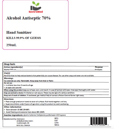 250ml 70per Label (Label 250ml Ethanol)